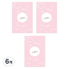 DONNAANDFRIENDS 簡約線條生日快樂明信片, 6個, Dona