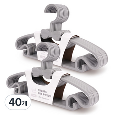 리틀클라우드 아동용 멀티 논슬립 옷걸이, 그레이, 40개