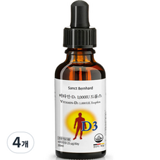 비타민 D3 1000IU 드롭스, 30ml, 4개