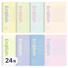 탐사 클리어 깔끔한 스프링 영어 노트, 파스텔, 24개