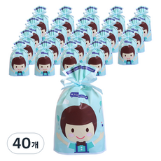 세븐집 간식 포장 심플 비닐 구디백, 블루, 40개
