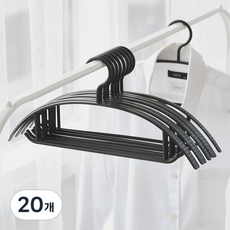 Back to Basics 防肩角防滑針織衣架, 20個, 黑色