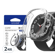 아라리 투명 PC 누킨 케이스 + 코어 강화유리 2p 세트, 클리어, 2세트