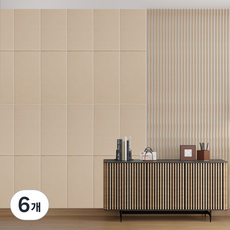 딩동펫 고양이 리폼 벽지 폼 블록 평판형 스크래치, 베이지, 6개