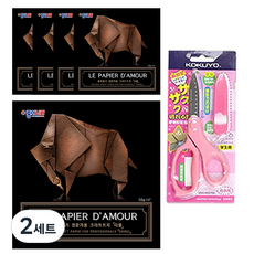 東亞PMS 紙之國 4000 牛皮紙Damul 35cm 5入 + KOKUYO SAXA Fly 附蓋剪刀 粉紅色, 2套, 5 種顏色, 2個