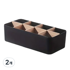 동아피엠에스 데스크 오거나이저 수납 정리함 8칸, 블랙, 2개