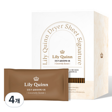 릴리퀸 프리미엄 건조기 섬유유연제 시트 코코블리 본품, 4개, 40개입