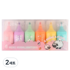 Potenkit 日常重點標記螢光筆 6色套組, 混合色, 2套