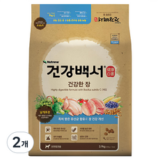 건강백서 전연령 강아지 기능성 사료, 장건강/유산균, 3.9kg, 2개