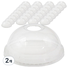 케이스코 투명 PET 945ml 아이스컵 돔뚜껑 107mm, 2개, 50개입, 돔형