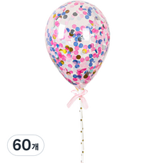 Hierry 派對用透明亮片圓形氣球, 60個, 混色