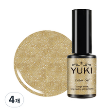 유키 컬러 젤네일, 155호 골드조각, 5g, 4개