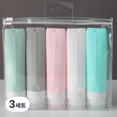 여행용 실리콘 튜브 공병 5p, 80ml, 3세트