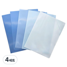 티처스 그라데이션 L홀더 파일 5종 세트, 블루, 4세트