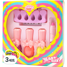 粉紅公主粉紅心形化妝盒, 心形A套裝, 3組