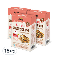엘빈즈 바삭바삭 어린이 현미가케 빨강마을, 새우 + 당근 + 자색고구마 + 파프리카 혼합맛, 28g, 15개