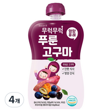 이유케어스 무럭무럭 과일퓨레, 푸룬고구마, 4개, 100g