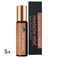 퓨어스 헤드에이크 릴리프 아로마 롤온 에센셜 오일, 5개, 10ml, 헤드에이크(두통) 마사지오일