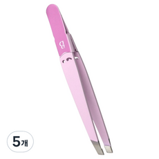 BOCAS 拔毛夾 眉毛除毛 細毛 雜毛 去除 鑷子 STW-200, 5個, 粉紅色