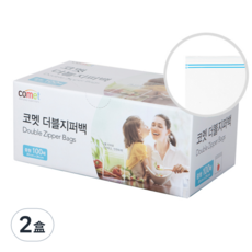 comet 雙拉鍊保鮮袋, 中(M), 100入, 2盒