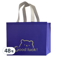 마켓감성 행운곰 부직포백 대형, 블루퍼플, 48개