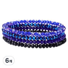 홈셀 요가 명상 탄성 팔찌 딥블루 18cm, 6개