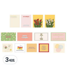 HK Trading 感性花卉圖畫明信片 13入組, 混合顏色, 3套