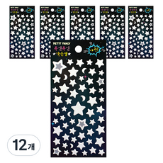 Petit 蓬鬆柔軟夜光小星星貼紙 DA5250, 混合顏色, 12個