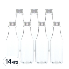 Glassdomae 透明飲料容器 鋁製銀蓋 AR200, 200ml, 14個