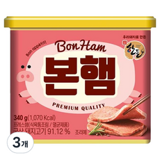 HANSUNG ENTERPRISE 本火腿 罐頭火腿, 340g, 3個