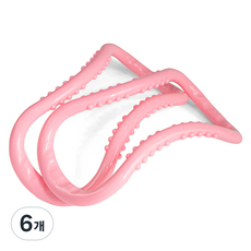 디어모모 스트레칭 요가링 돌기형 종아리 목 마사지링, 핑크, 6개