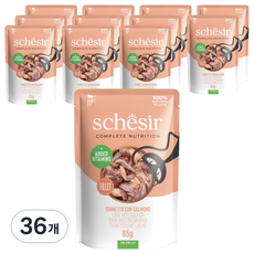 스케지어 어덜트 고양이 주식 파우치, 85g, 36개, 연어+참치