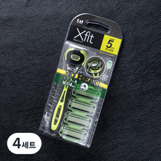 KAI 貝印 男士一次性剃須刀套組 XF5-4BS5 Xfit 敏感肌膚纖薄套組, 4組, 剃須刀 + 替換刀片 4p