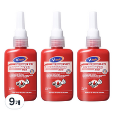 Vtech 볼트 너트 나사 영구고정용 풀림방지제 적색, 9개