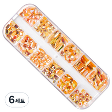 MEIBROWN 冰塊造型混合美甲鑽飾12款套組 M0226, 橘色, 6個