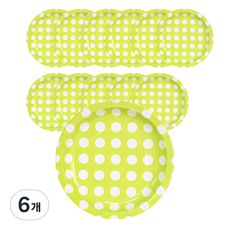 파티쇼 도트접시 18cm 라임, 6개입, 6개