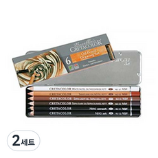 크레타칼라 연필 콘테 베이직 6종 세트 40007 Oil 타입, 혼합색상, 2세트