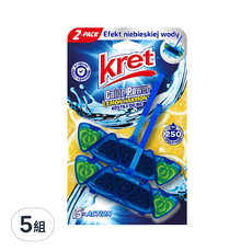 kret 馬桶芳香清潔掛 Set 2入, 檸檬萊姆香氣, 清潔防垢除臭, 40g, 5盒