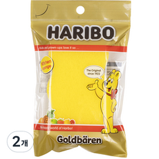 HARIBO Jelly Goldbären 雙面海綿不織佈菜瓜布 黃色, 2個, 1入