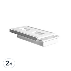 高級黏貼式滑動抽屜盒 小型, 白色, 2個