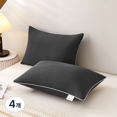 소하임 통세탁 사계절 지퍼형 베개, 4개, 챠콜그레이