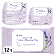 K Cleanup Enough Fresh 女性私密處清潔濕紙巾 20片, 115g, 12個