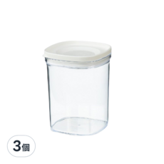 inomata密封罐,日本原裝進口 有蓋收納罐 透明罐身, 3個, 520ml