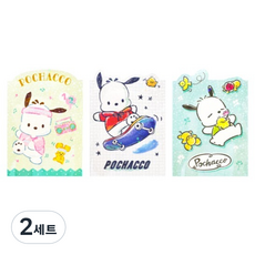 산리오 포차코 트윙클 접착 메모잇세트, 랜덤발송, 2세트, 80매