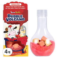 스노우버디 버블 볼케이노 입욕제 볼케이노레드, 50g, 4개
