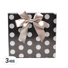 黑色圓點包裝紙 5入 + 米色雙層蝴蝶結 5入, 混合顏色, 3套