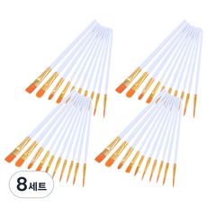 Kreblans 現代水彩壓克力畫筆 10件組 白色, 10種, 8套