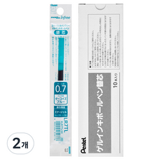 Pentel 飛龍文具 ENERGEL Infree 鋼珠筆芯 替芯 0.7mm LR7TL-S3 10入, 土耳其藍, 2個, 20個