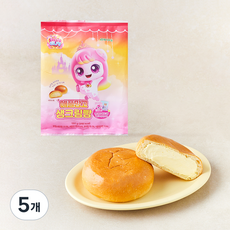 프레시오늘 캐치티니핑 우리밀 애플망고 프랑스 생크림빵, 130g, 5개, 1개입
