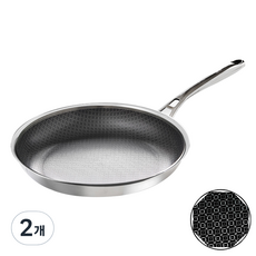 LIVENS Starrian全3層304不鏽鋼IH電磁爐平底鍋, 2個, 24cm